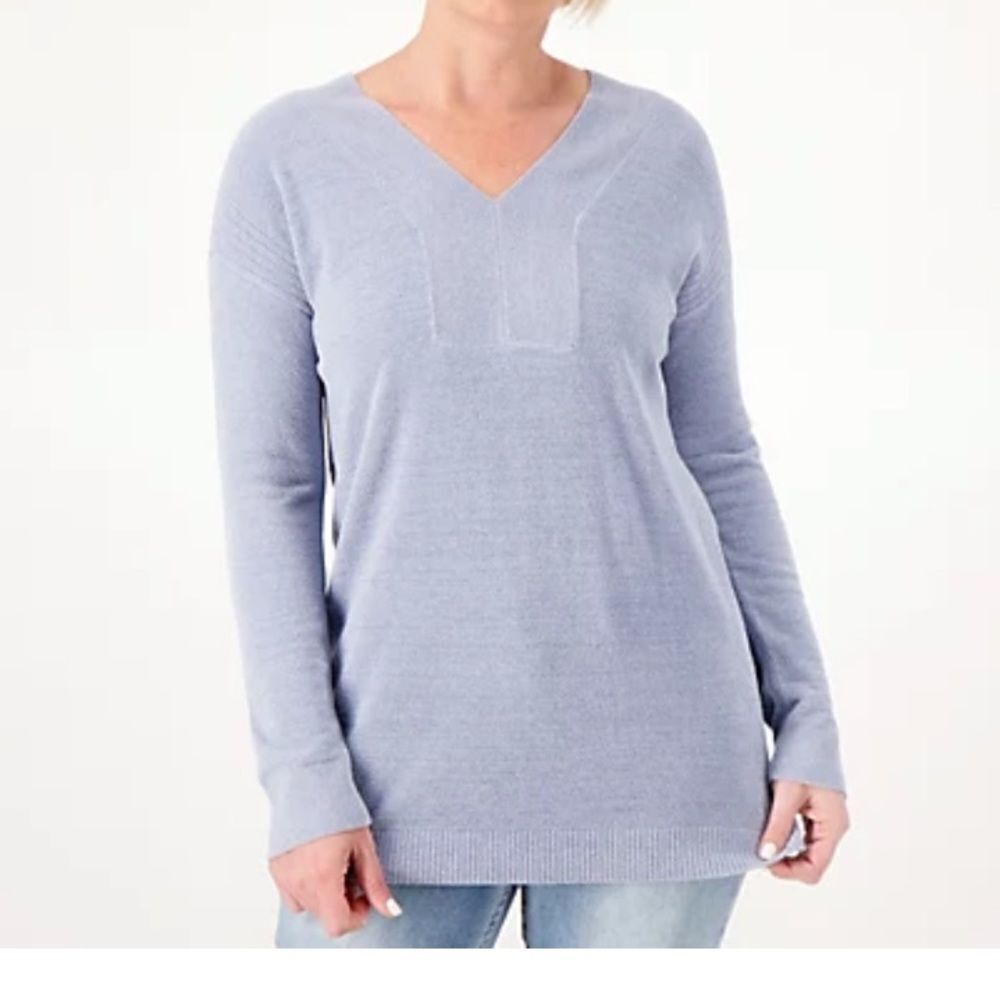 Barefoot Dreams CozyChic Ultra Lite V-Neck Tunic Soft Lilac 2X NWT IN PACKAGING‎